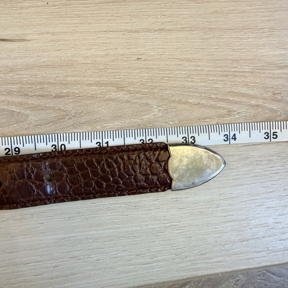 Vintage 90's Liz Claiborne Brown Leather Belt - Picture 4 of 6